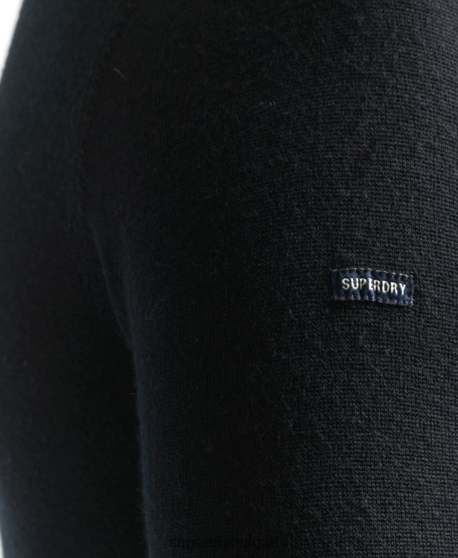 Superdry облекло N00H1286 черен мъже studios merino crew pupper