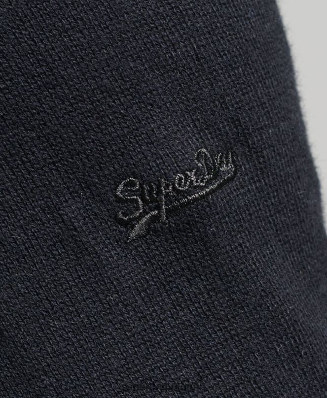 Superdry облекло N00H1288 черен мъже кашмирен пуловер от органичен памук