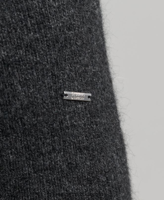 Superdry облекло N00H1289 тъмно сив мъже пуловер с буци от алпака