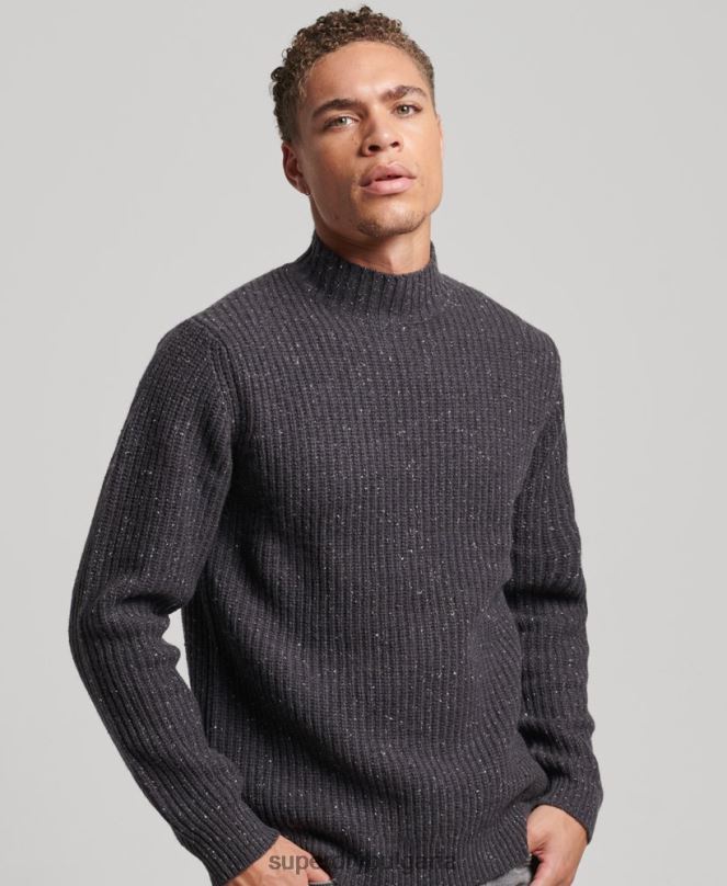 Superdry облекло N00H1296 тъмно сив мъже джемпер от вълнена смес от туид
