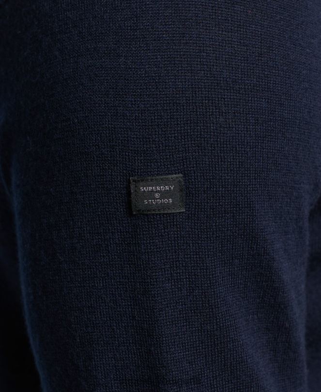 Superdry облекло N00H1297 военноморски флот мъже мериносов пуловер с ролка