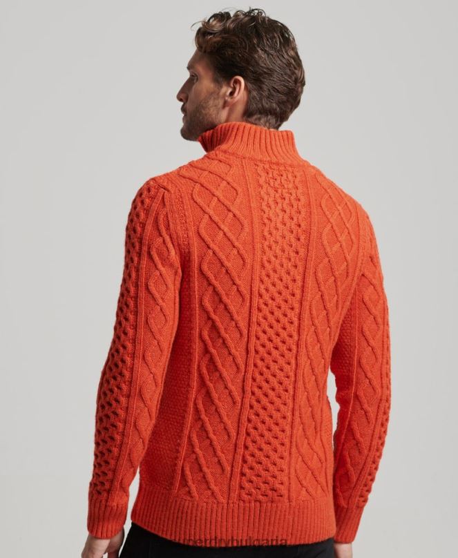 Superdry облекло N00H1300 оранжево мъже реколта jacob henley джъмпър