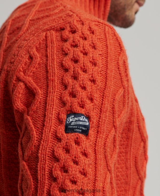 Superdry облекло N00H1300 оранжево мъже реколта jacob henley джъмпър