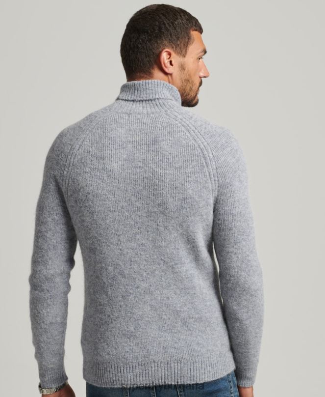 Superdry облекло N00H1301 сиво мъже пуловер с буци от алпака