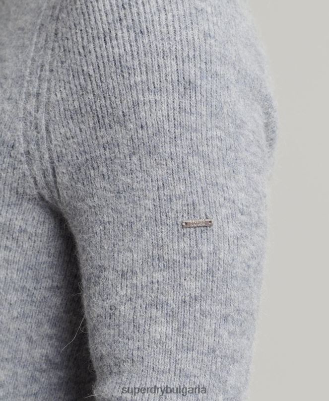 Superdry облекло N00H1301 сиво мъже пуловер с буци от алпака