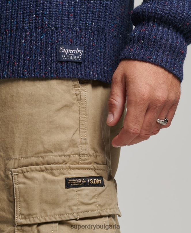 Superdry облекло N00H1302 военноморски флот мъже джемпер от вълнена смес от туид