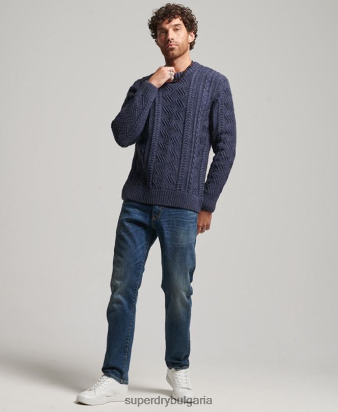 Superdry облекло N00H1303 военноморски флот мъже jacob crew jumper