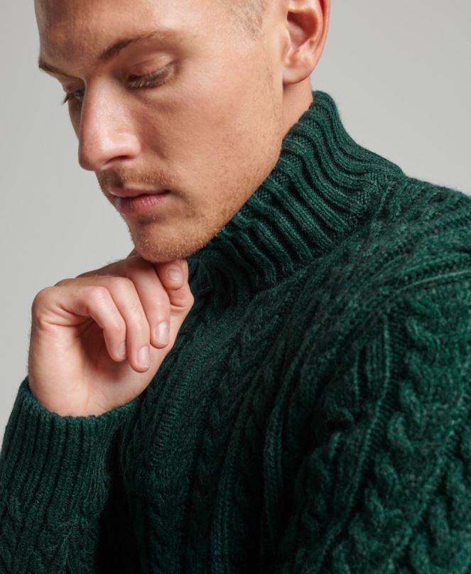 Superdry облекло N00H1304 зелено мъже реколта jacob henley джъмпър