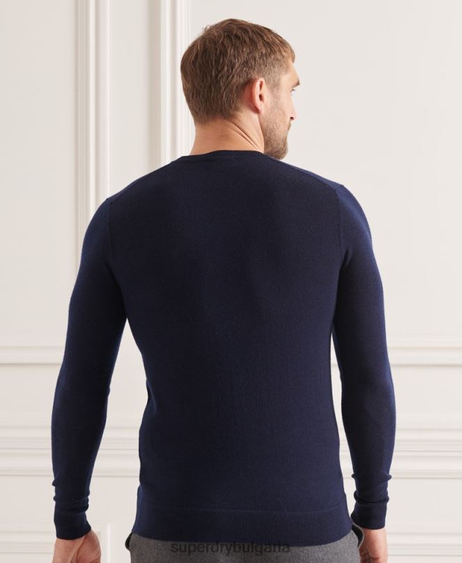 Superdry облекло N00H1308 военноморски флот мъже studios merino crew pupper