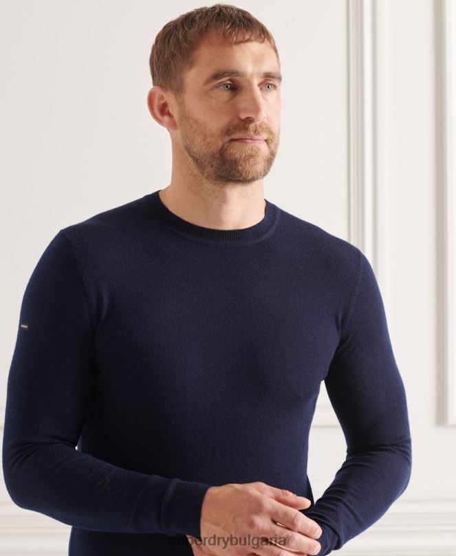 Superdry облекло N00H1308 военноморски флот мъже studios merino crew pupper