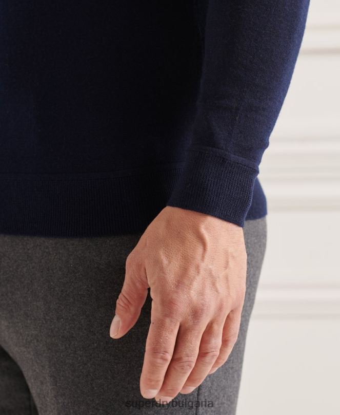 Superdry облекло N00H1308 военноморски флот мъже studios merino crew pupper