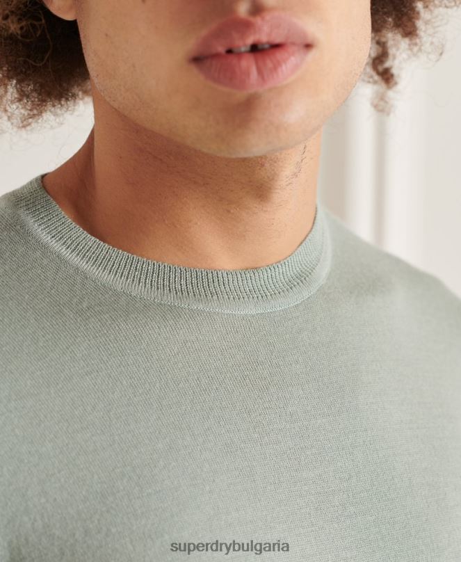 Superdry облекло N00H1315 тъмно сив мъже studios merino crew pupper