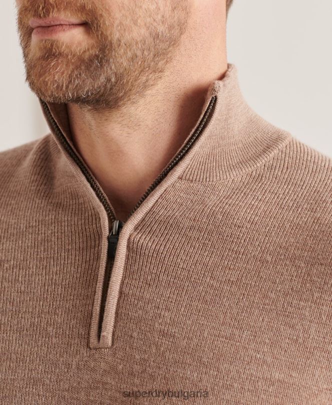 Superdry облекло N00H1323 бежово мъже studios merino henley jumper