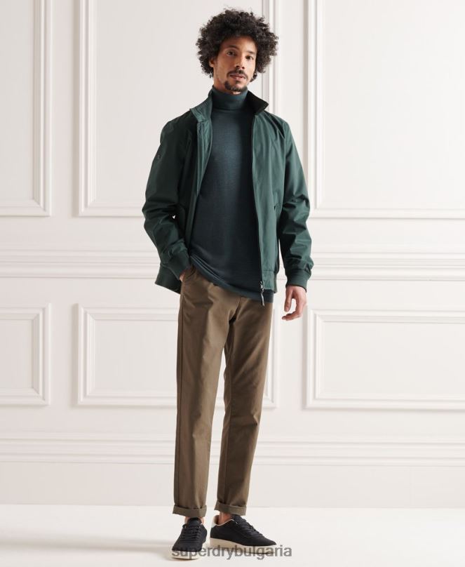 Superdry облекло N00H1327 каки мъже мериносов пуловер с деколте