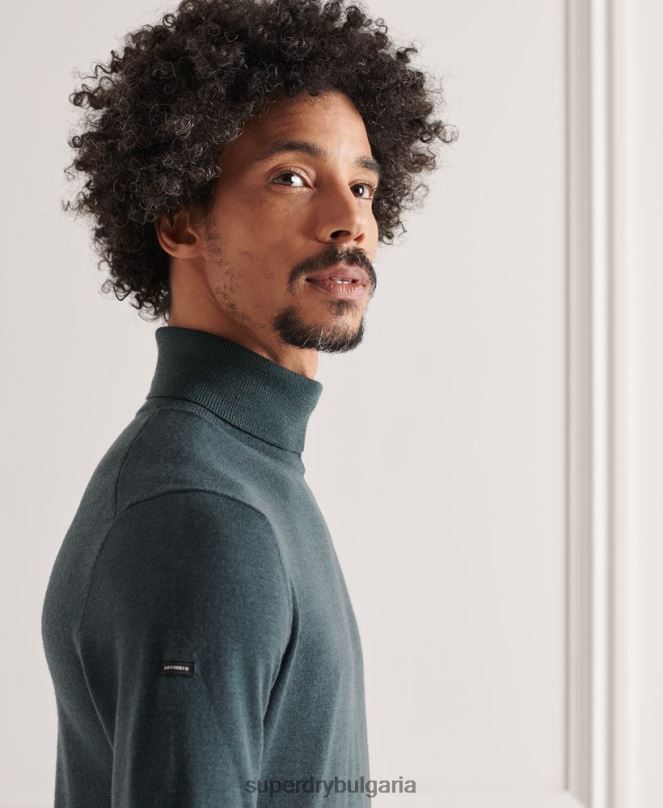 Superdry облекло N00H1327 каки мъже мериносов пуловер с деколте