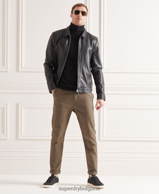 Superdry облекло N00H1332 черен мъже мериносов пуловер с деколте