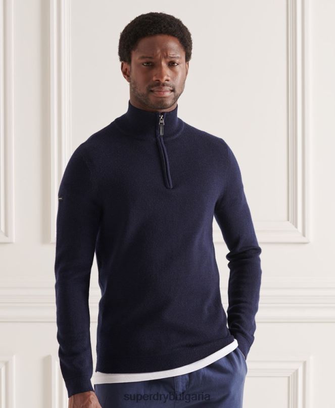 Superdry облекло N00H1340 военноморски флот мъже мериносов джъмпър