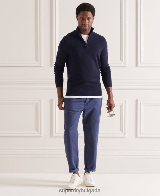 Superdry облекло N00H1340 военноморски флот мъже мериносов джъмпър