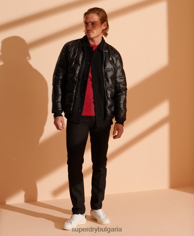 Superdry облекло N00H1341 червен мъже лек мериносов джъмпер