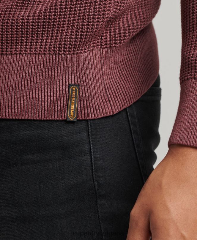 Superdry облекло N00H1348 червен мъже академично боядисан текстуриран пуловер