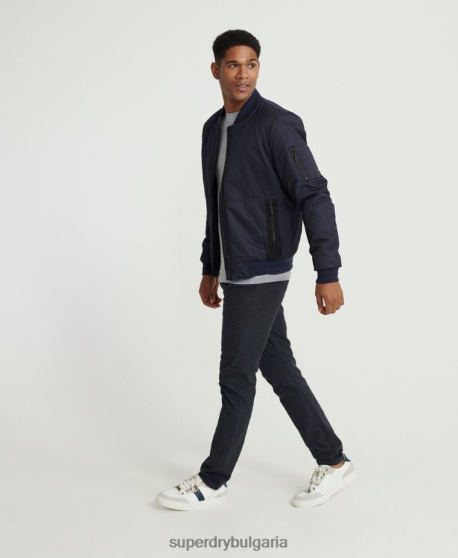 Superdry облекло N00H1367 светло сив мъже редактиране на мериносов джъмпер
