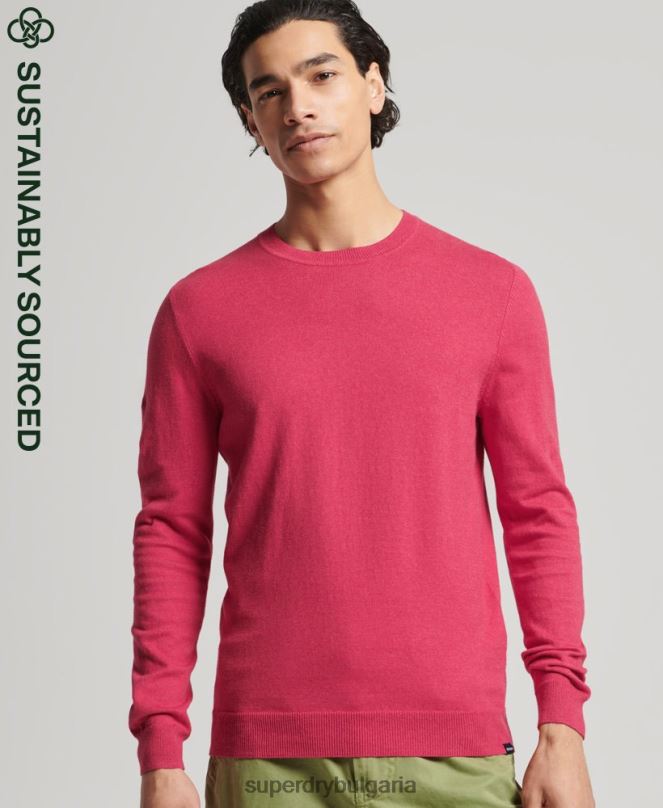 Superdry облекло N00H5245 червен мъже кашмирен пуловер от органичен памук