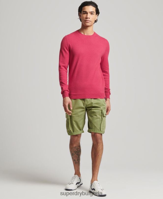 Superdry облекло N00H5245 червен мъже кашмирен пуловер от органичен памук