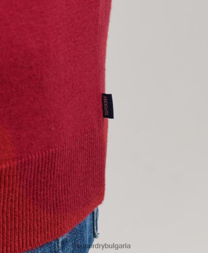 Superdry облекло N00H5251 червен мъже реколта от органичен памук и смес от кашмир