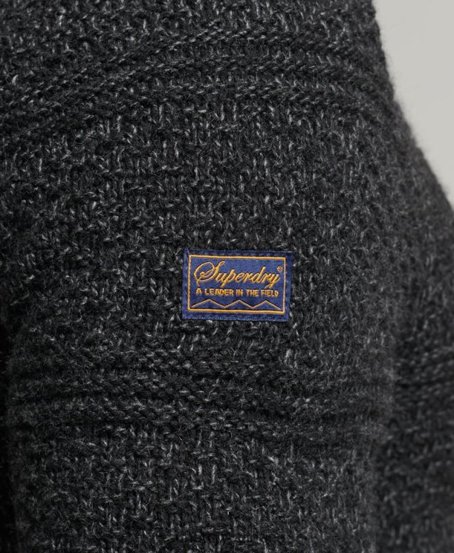 Superdry облекло N00H5253 черен мъже Джейкъб Хенли джъмпер