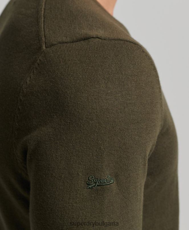 Superdry облекло N00H5254 зелено мъже реколта от органичен памук и смес от кашмир