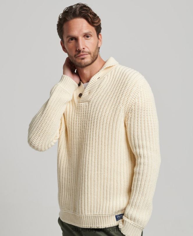 Superdry облекло N00H5258 сметана мъже шал джъмпер