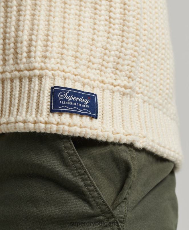 Superdry облекло N00H5258 сметана мъже шал джъмпер