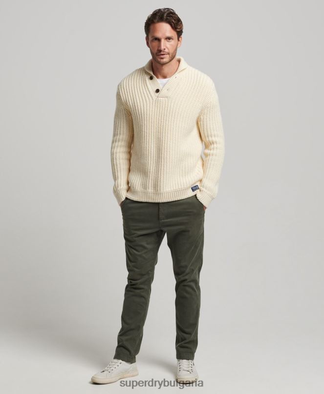 Superdry облекло N00H5258 сметана мъже шал джъмпер