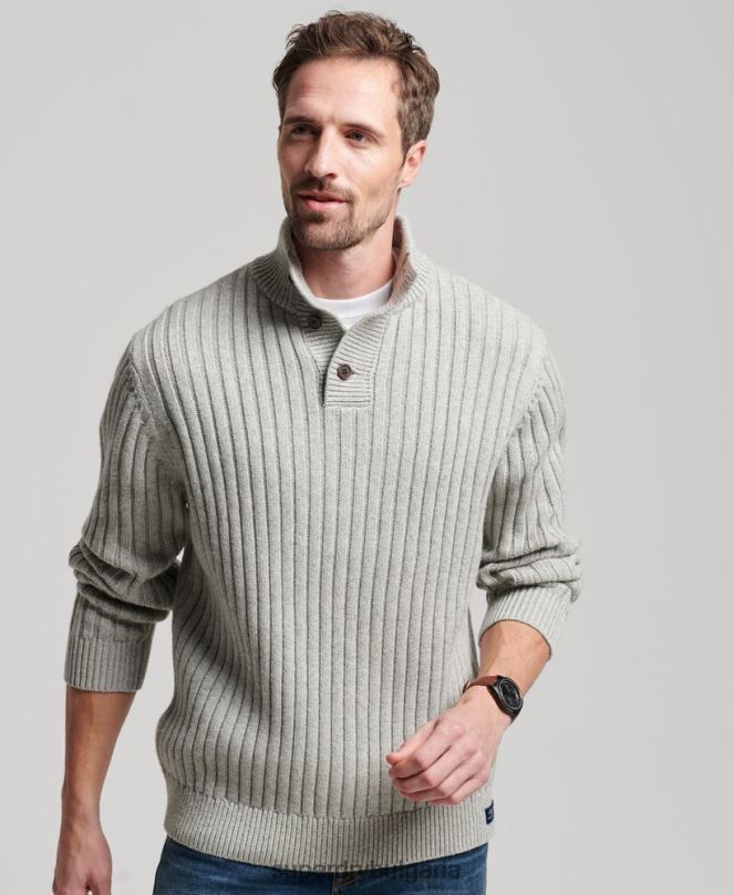 Superdry облекло N00H5261 сиво мъже оребрен джъмпър