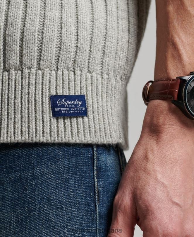 Superdry облекло N00H5261 сиво мъже оребрен джъмпър