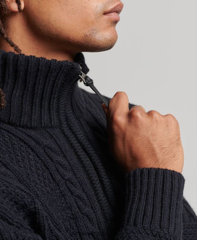 Superdry облекло N00H5268 военноморски флот мъже Джейкъб Хенли джъмпер