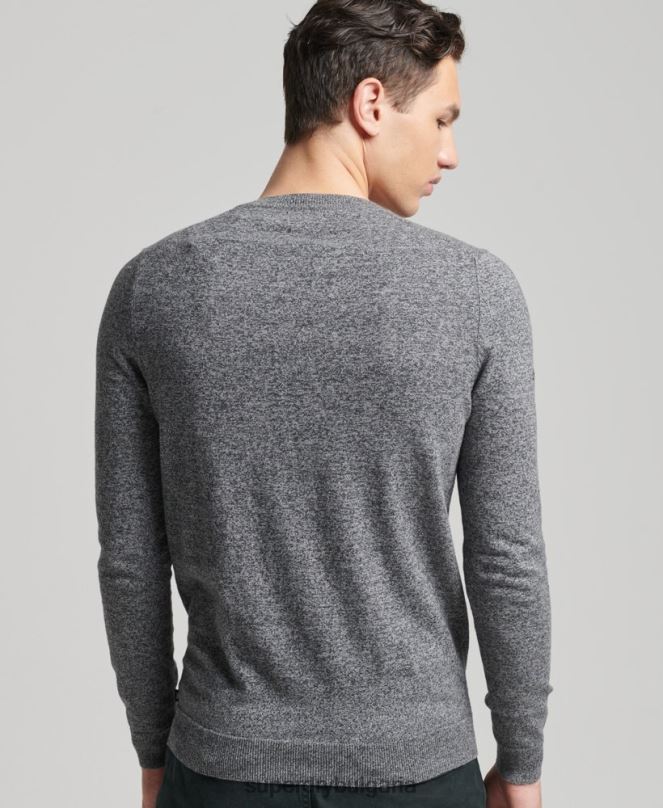 Superdry облекло N00H5277 тъмно сив мъже реколта от органичен памук и смес от кашмир