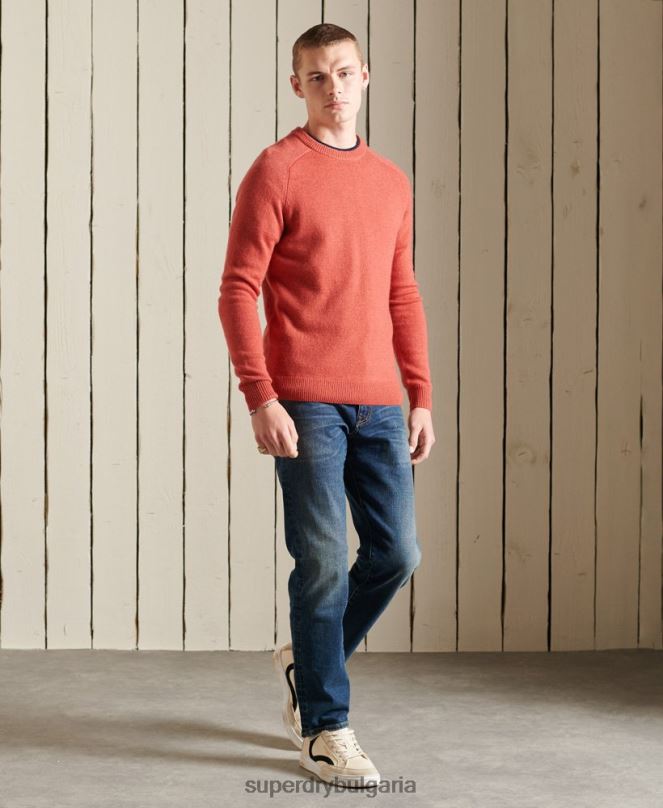 Superdry облекло N00H5281 оранжево мъже harlo crew jumper