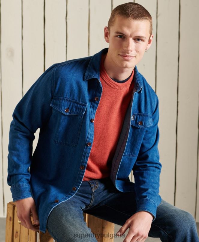 Superdry облекло N00H5281 оранжево мъже harlo crew jumper