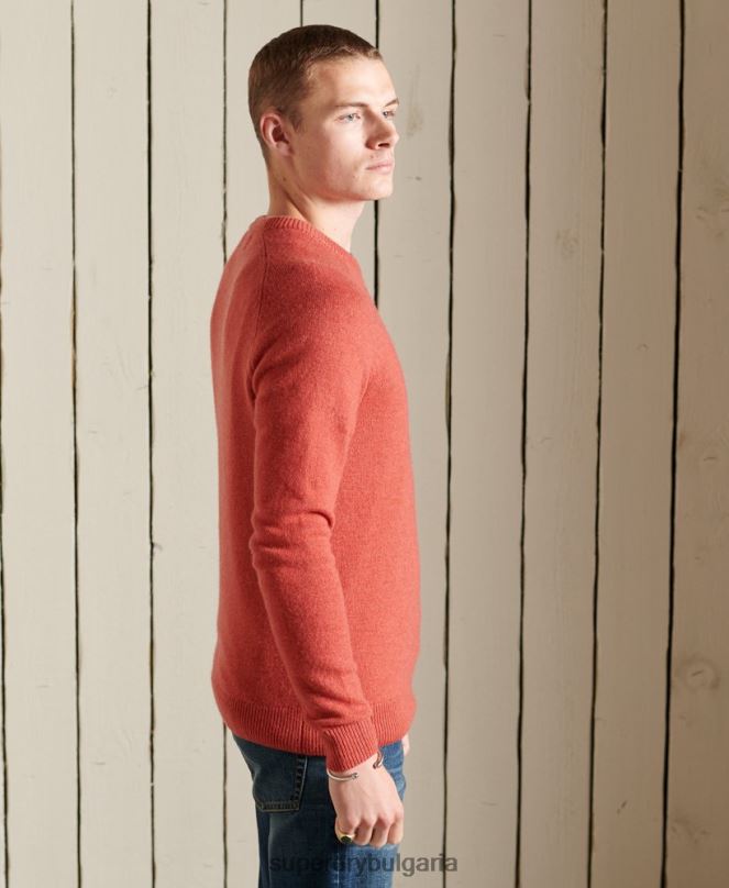 Superdry облекло N00H5281 оранжево мъже harlo crew jumper