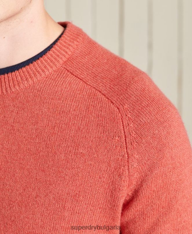 Superdry облекло N00H5281 оранжево мъже harlo crew jumper