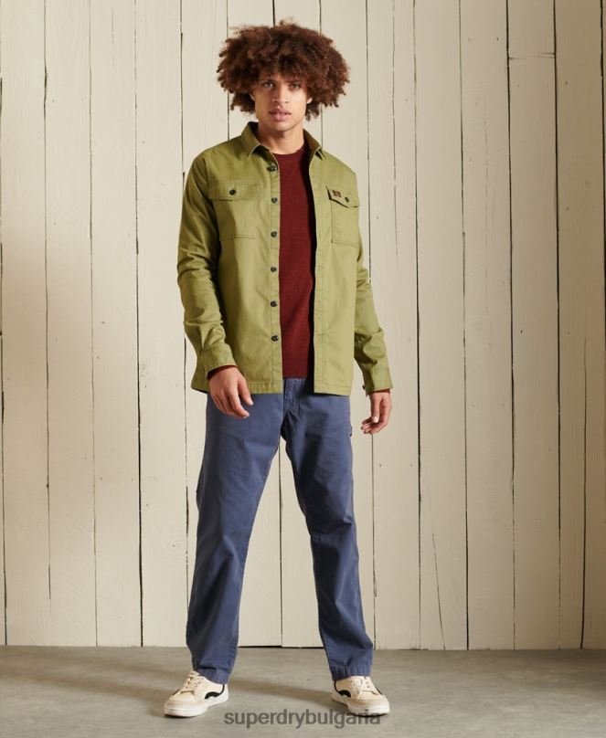 Superdry облекло N00H5282 червен мъже лек пуловер от агнешка вълна