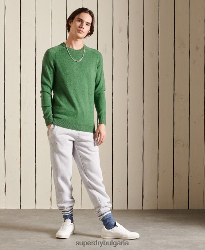 Superdry облекло N00H5283 зелено мъже harlo crew jumper