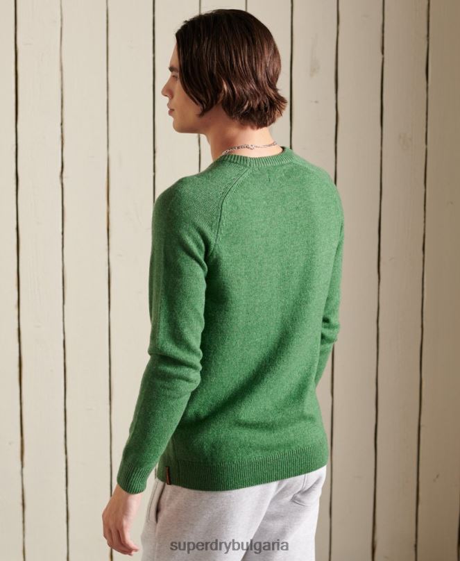 Superdry облекло N00H5283 зелено мъже harlo crew jumper