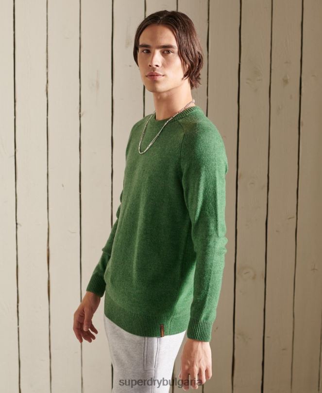 Superdry облекло N00H5283 зелено мъже harlo crew jumper