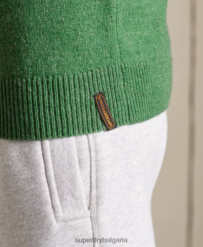 Superdry облекло N00H5283 зелено мъже harlo crew jumper