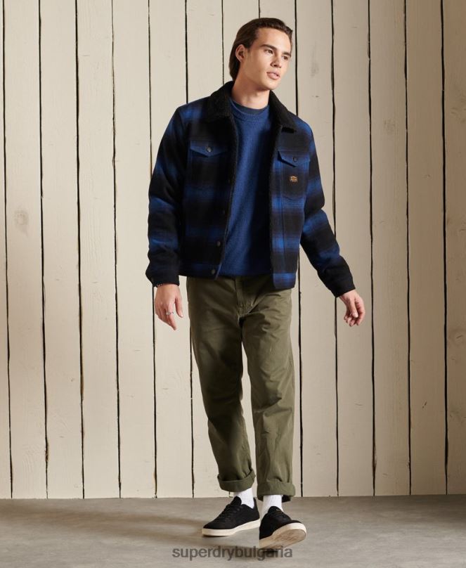 Superdry облекло N00H5284 тъмно синьо мъже harlo crew jumper