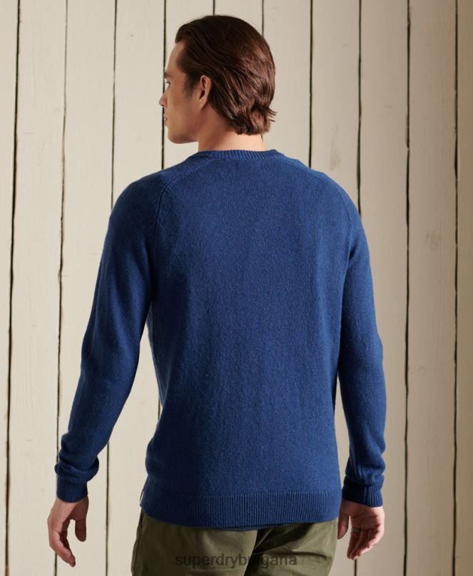 Superdry облекло N00H5284 тъмно синьо мъже harlo crew jumper