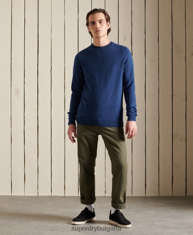Superdry облекло N00H5284 тъмно синьо мъже harlo crew jumper