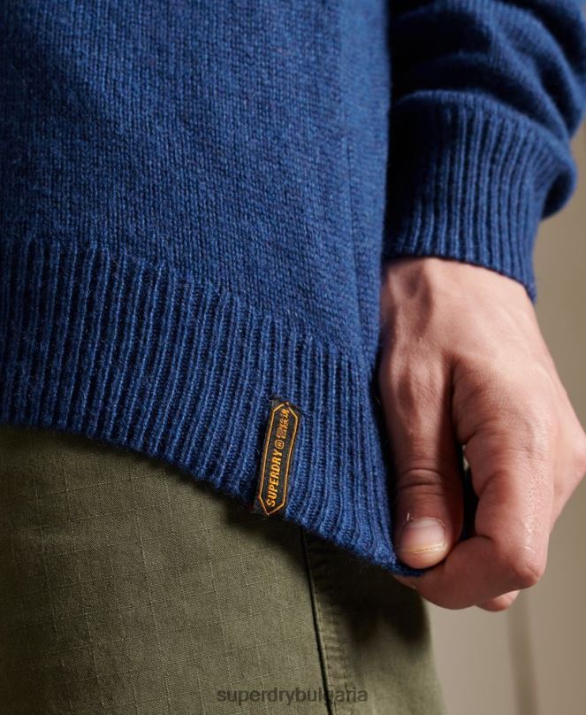 Superdry облекло N00H5284 тъмно синьо мъже harlo crew jumper